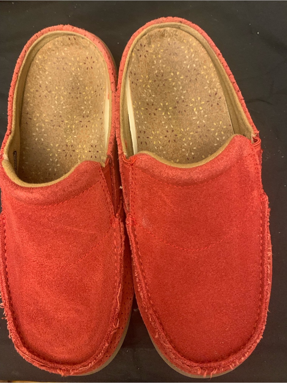 Woman’s Red Suede Slip-On Casual Mules Size 8 Wide from Revitalign
